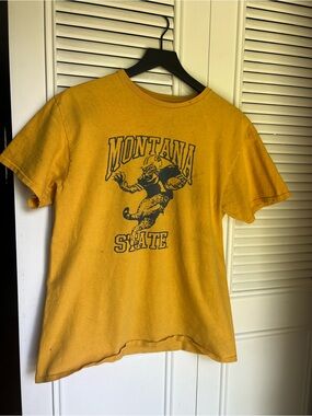 Men’s Medium Montana State Graphic Tee - Mustard Yellow